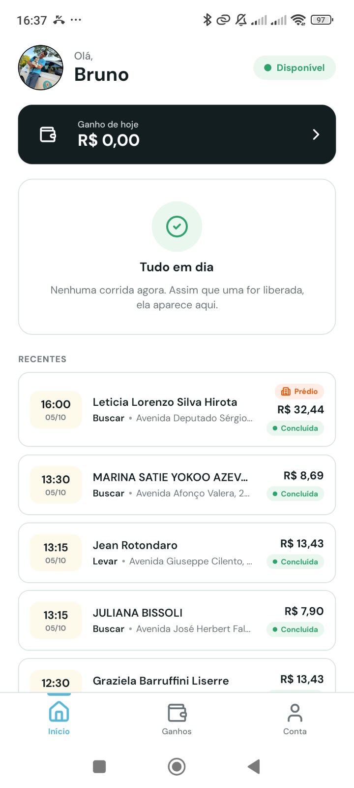 Tela inicial do App Flashdoguer